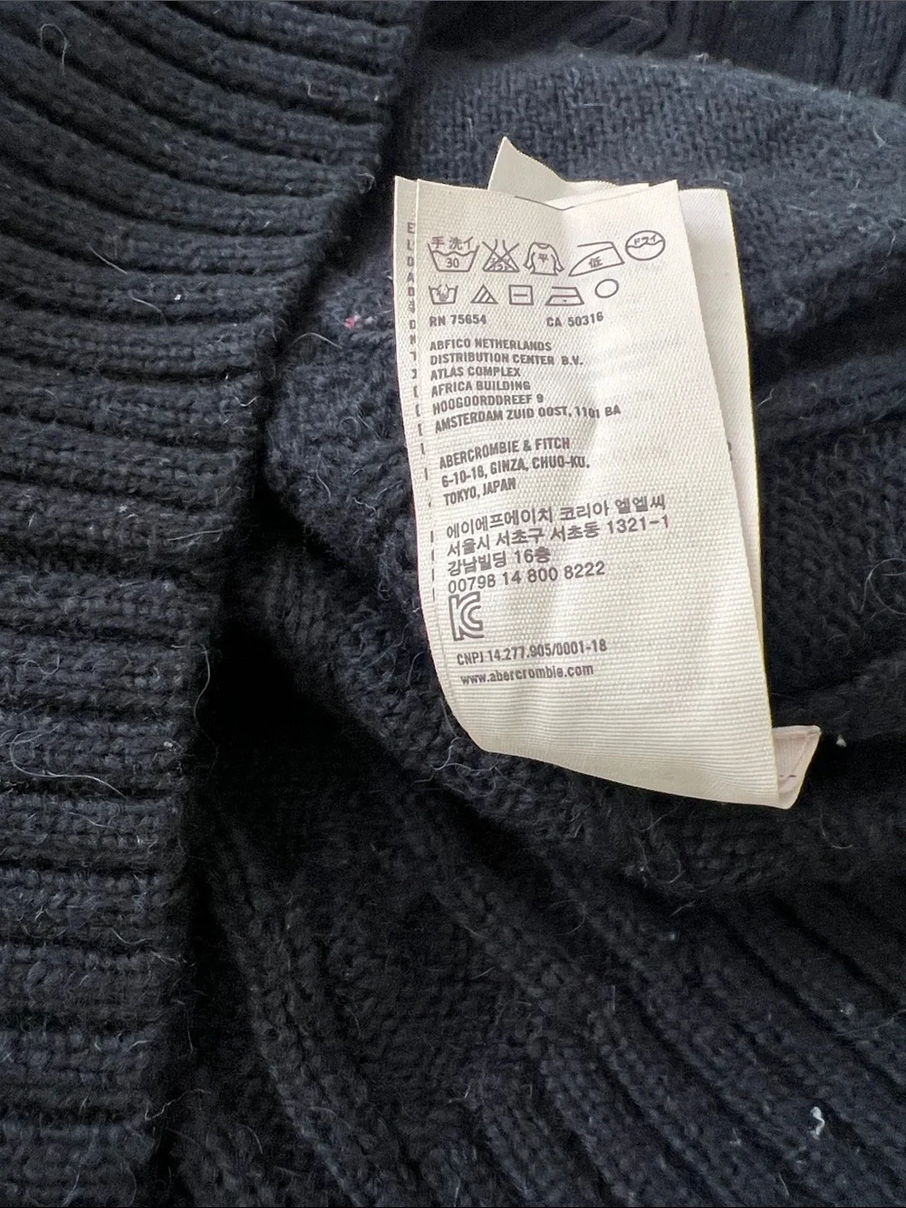 Abercrombie Vintage Wool Alpaca Thick Heavy Button Down Cardigan Sweater Navy M